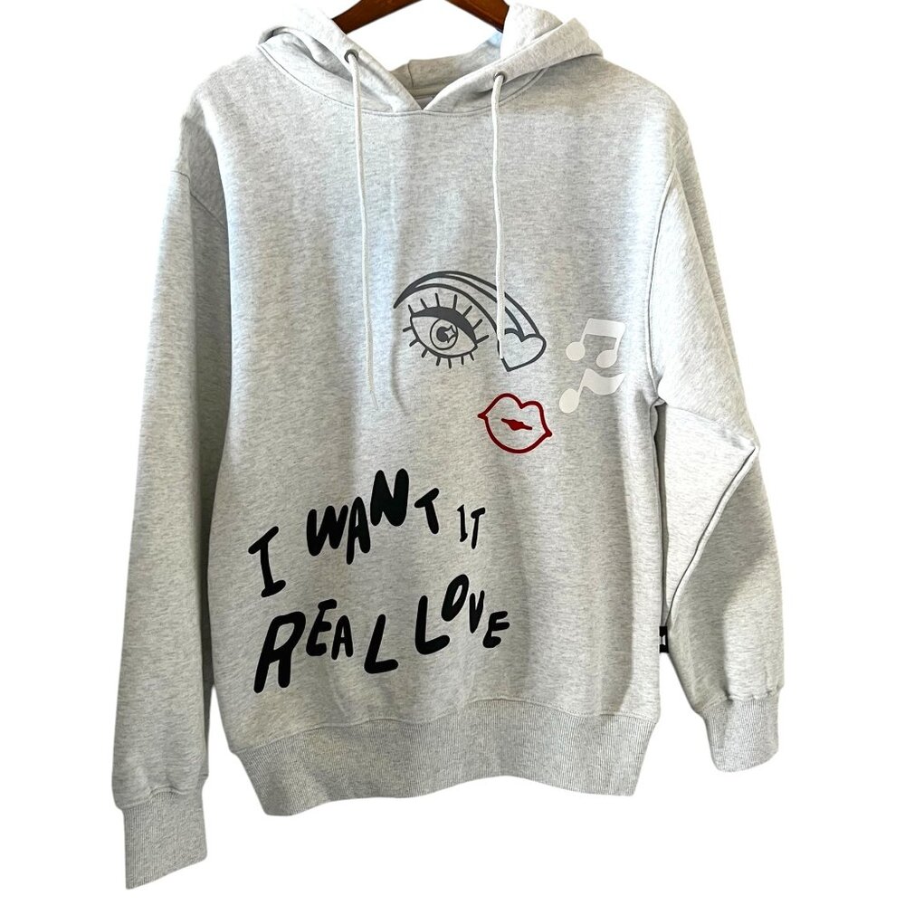 BTS Official Merchandise NEW DNA Hooded Sweatshirt In Light Gray Size M